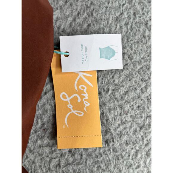 Kona Sol Swimsuit Womens Large Brown Padded Accent One Piece Medium Coverage NWT - Picture 2 of 10